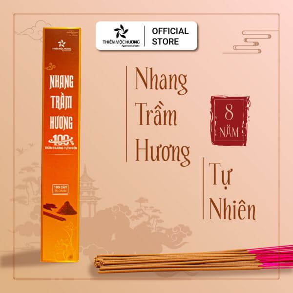 Nhang thơm Thiên Mộc Hương được chế tạo từ bột trầm hương nguyên chất