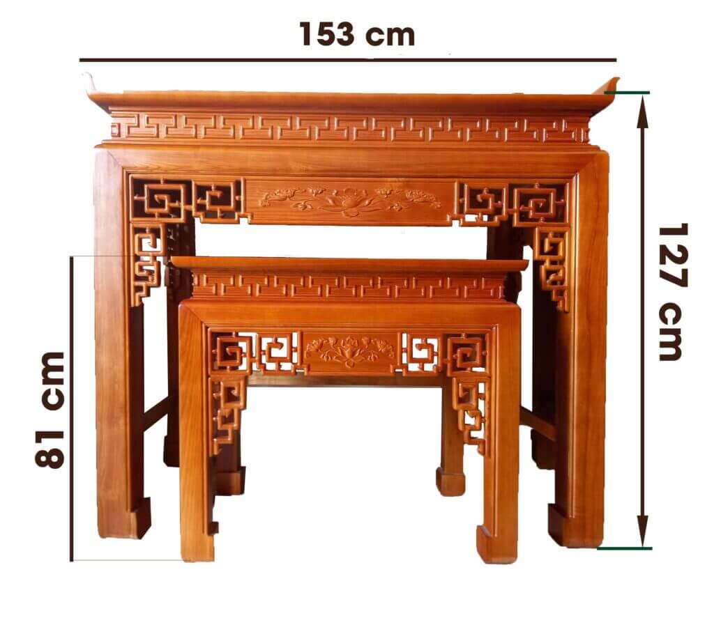 Xác định kích thước không gian thờ và ban thờ là yếu tố quan trọng, không chỉ giúp dễ dàng lựa chọn sản phẩm phù hợp mà còn tránh lãng phí khi đồ thờ không thể đặt vừa