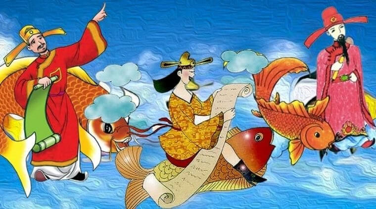 Hình ảnh minh họa 3 vị thần Táo theo quan điểm dân gian